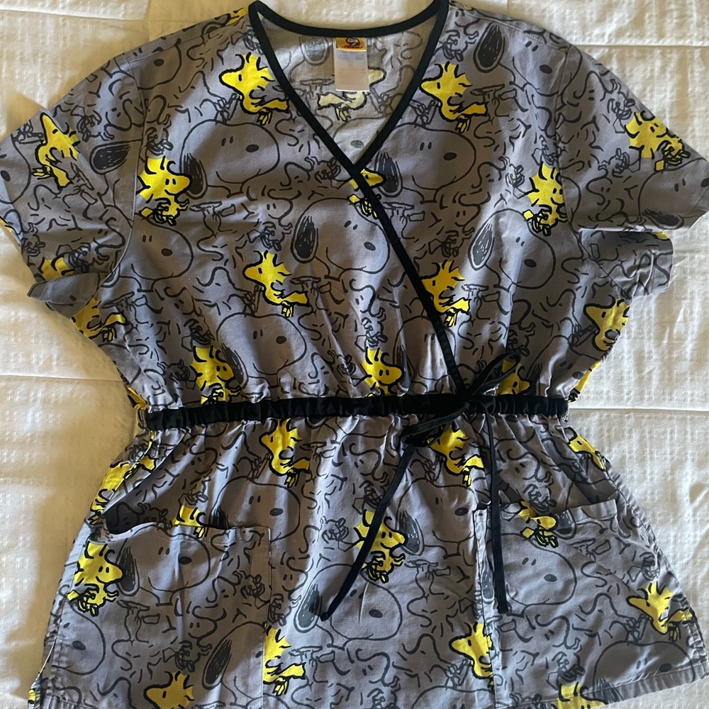 Snoopy and Woodstock Peanuts Scrub Top